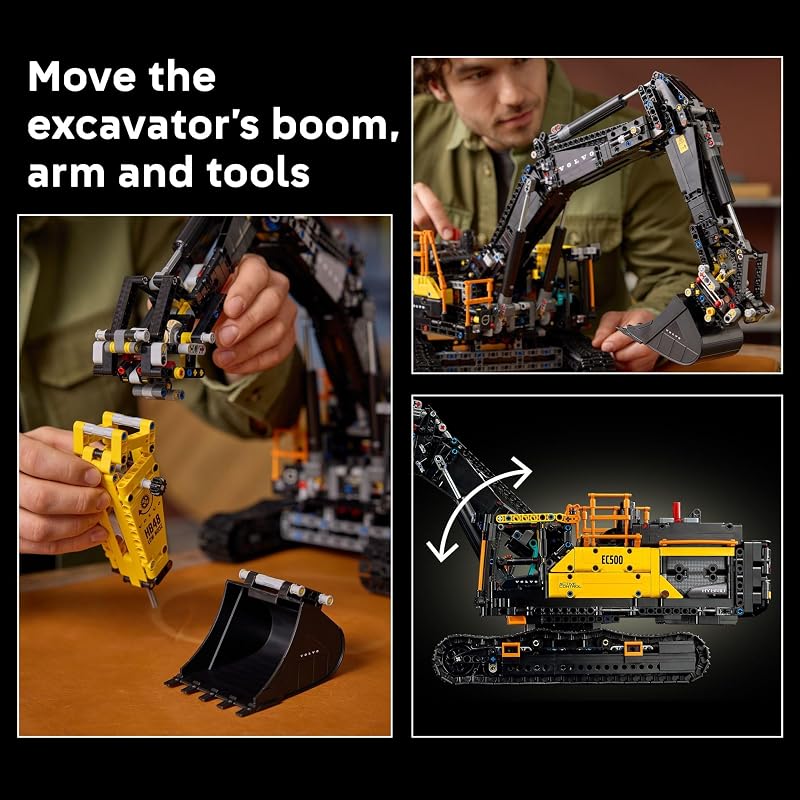 LEGO Technic Volvo EC500 Hybrid Excavator Building Set for Adults Collectible Model Kit for Men Women Ages 18 Gift Idea for Those Who Enjoy 3D Puzzles DIY Kits or Engineering 42215