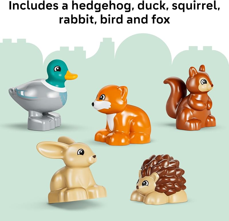 LEGO DUPLO Town Discovery Forest with Wild Animals 10480 Preschool Building Toys for Toddlers Ages 3 Sturdy Build for Pretend Play Fine Motor Skills 131 pieces Gift Idea