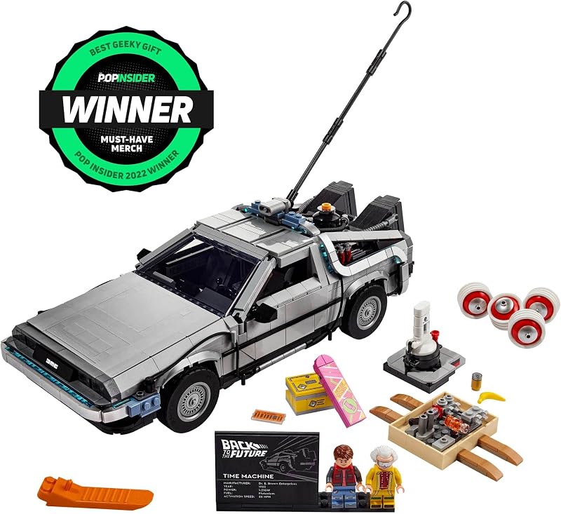 LEGO Icons Back to the Future Time Machine 10300 Model Car Building Kit Based on the Delorean from the Iconic Movie Perfect Build for Teens and Adults Who Love to Create