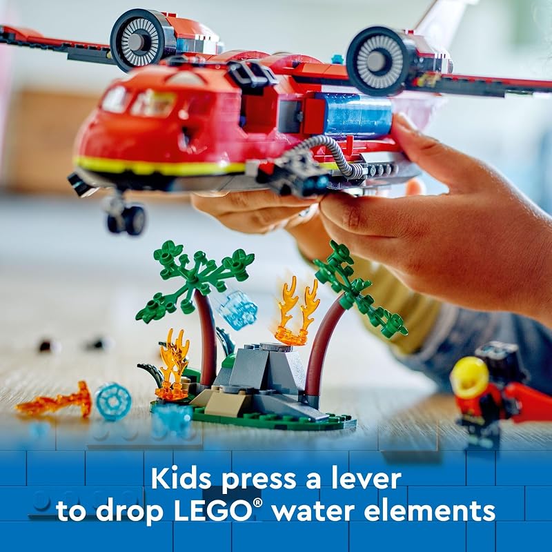 LEGO City Fire Rescue Plane Toy for Kids and Fans of Firefighter Toys Fun Birthday Gift Idea for Boys and Girls Ages 6 who Love Airplane Toys and Imaginative Play Includes 3 Minifigures 60413
