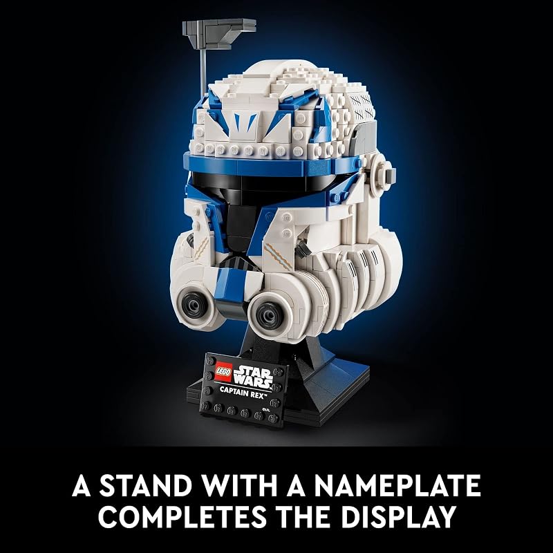 LEGO Star Wars Captain Rex Helmet Building Set The Clone Wars Collectible Model for Adults Star Wars Memorabilia 75349