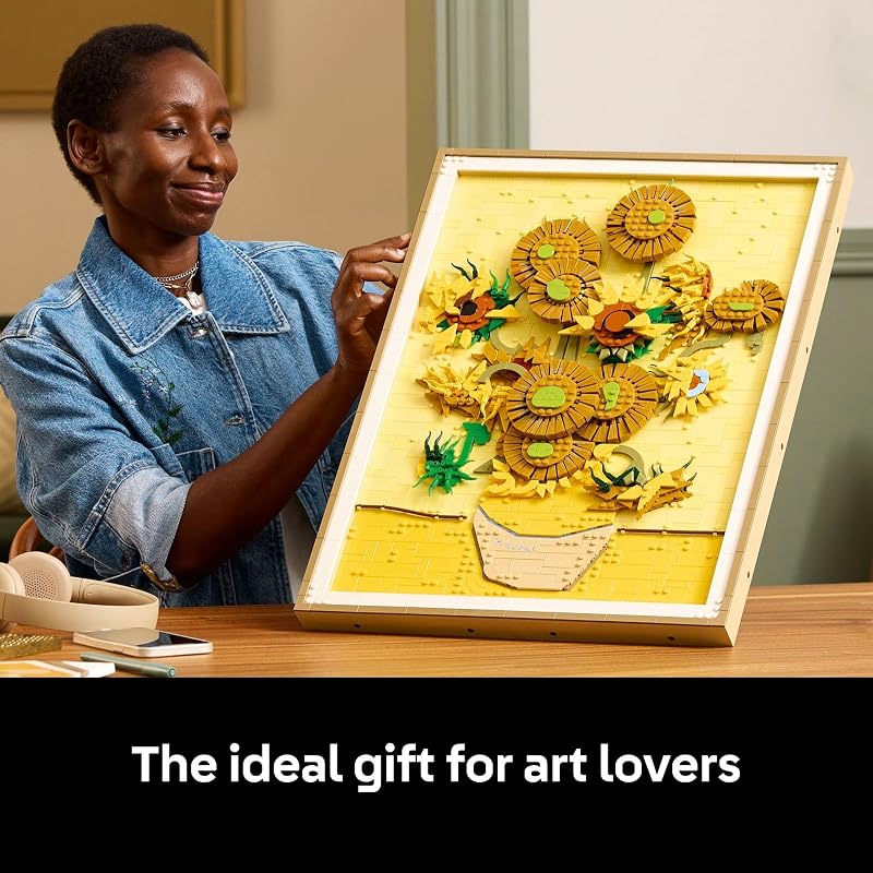 LEGO Art Vincent Van Gogh Sunflowers Building Set for Adults Home Decor Idea Brick Built Painting Gift for Birthdays 31215