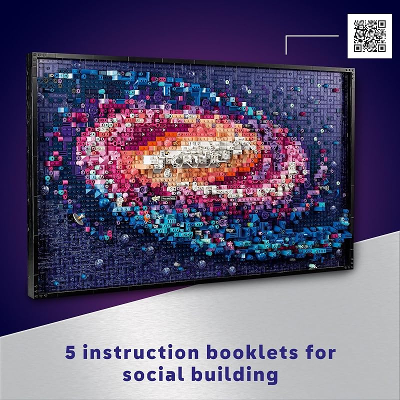LEGO Art The Milky Way Galaxy Building Set Space Decor DIY Kits for Adults for Bedroom wall Ages 18 Gift Ideas for Astronomy Lovers Men Women Includes Frame for Display 31212