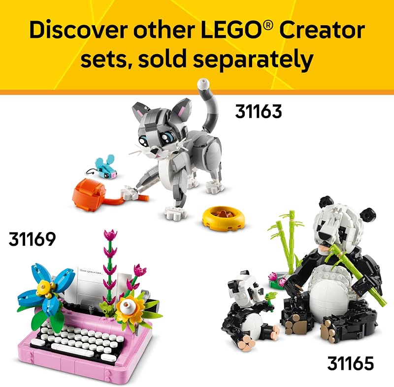 LEGO Creator 3 in 1 Cute Bunny 31162 Building Toy Girls Boys Ages 8 Choose Your Build W 3 Options 326 pcs Display in Bedroom or Bookshelf Gift Idea