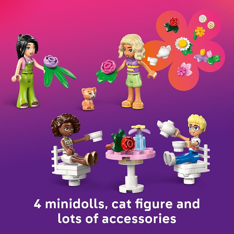 LEGO Friends Plant Café Flower Shop Pretend Play Building Toy Playset with 4 Minidolls and Cat Toy for Creative Storytelling Birthday Gift Idea for Girls and Boys Ages 9 and Up 42671
