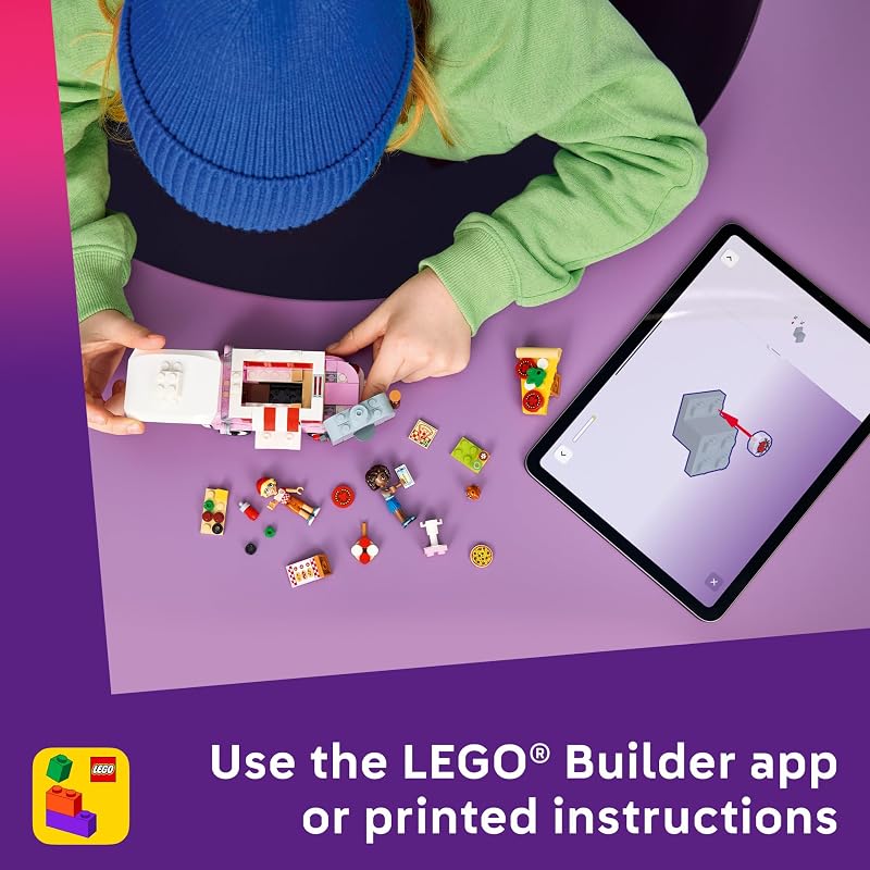 LEGO Friends Pizza Truck 42694 Building Toys for Girls Boys Ages 6 Toy Truck Playset W 2 Minidolls 190 pieces Gift for Birthdays