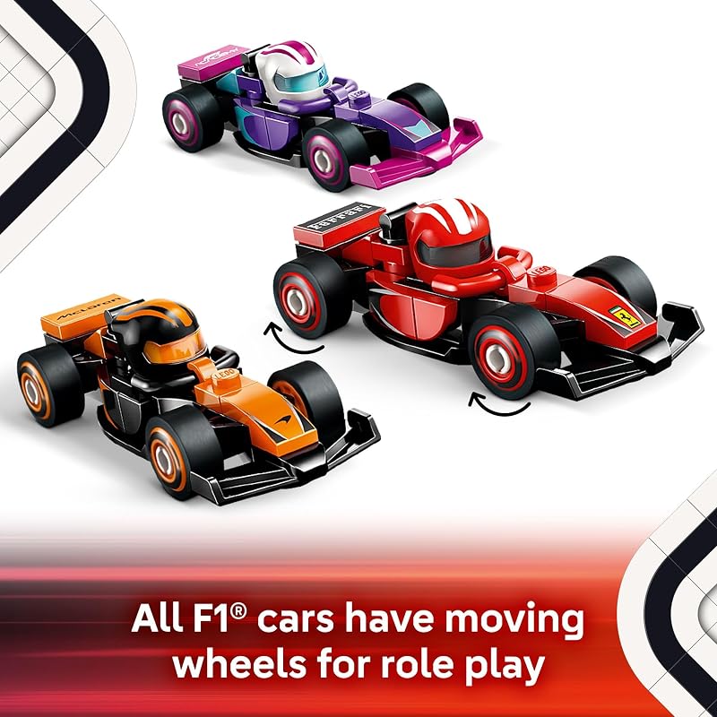 LEGO F1 Collectible Race Cars 6 Pack Building Set for Boys Girls Ages 6 Birthday Party Favor or Gift Mystery Box W Surprise F1 Car Toys Travel Toys for Kids 66796