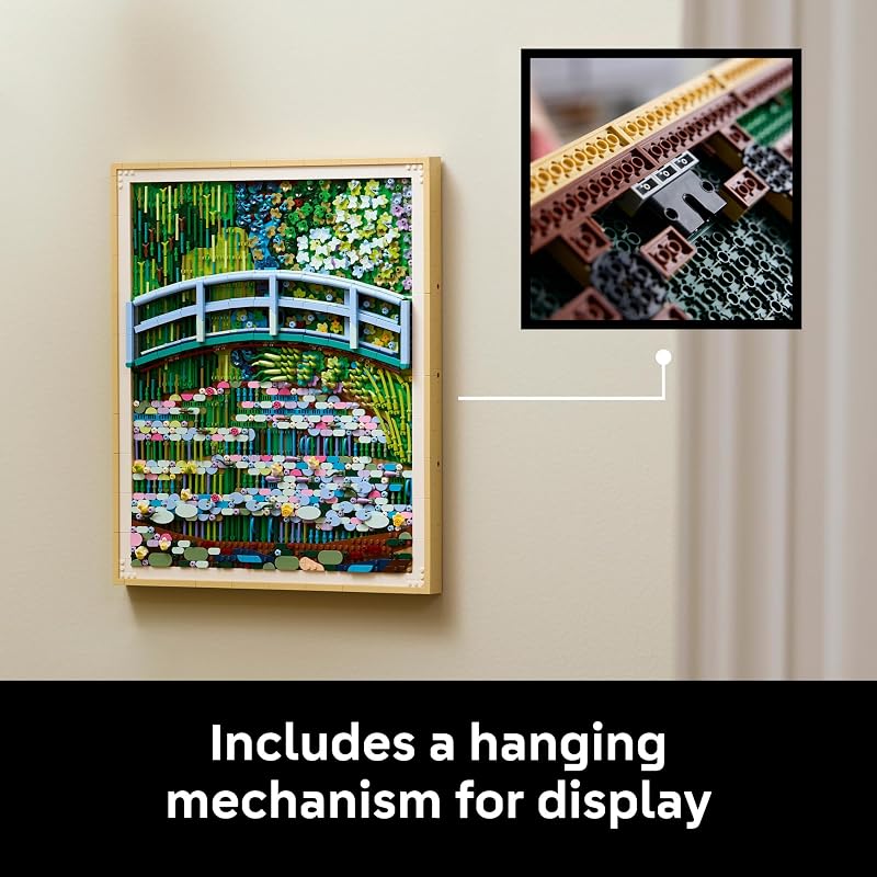 LEGO Art Claude Monet Bridge Over a Pond of Water Lilies Building Sets for Adults Ages 18 Wall Decor for Living Room or Home Office Gift for Women Men 31220